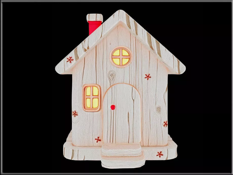 Miniature Wooden Holiday House Low-poly 3D model