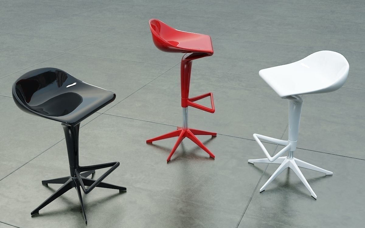 Kartell Spoon stool  3D model_2