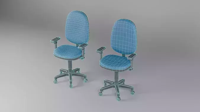 Office Chair 02 - Game Ready  Low-poly 3D model 2