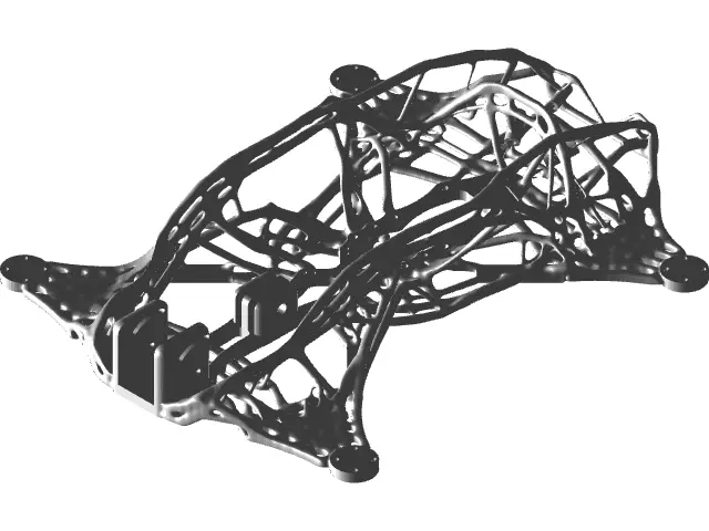 FPV Drone uav - Topology Optimized Frame 3D print model