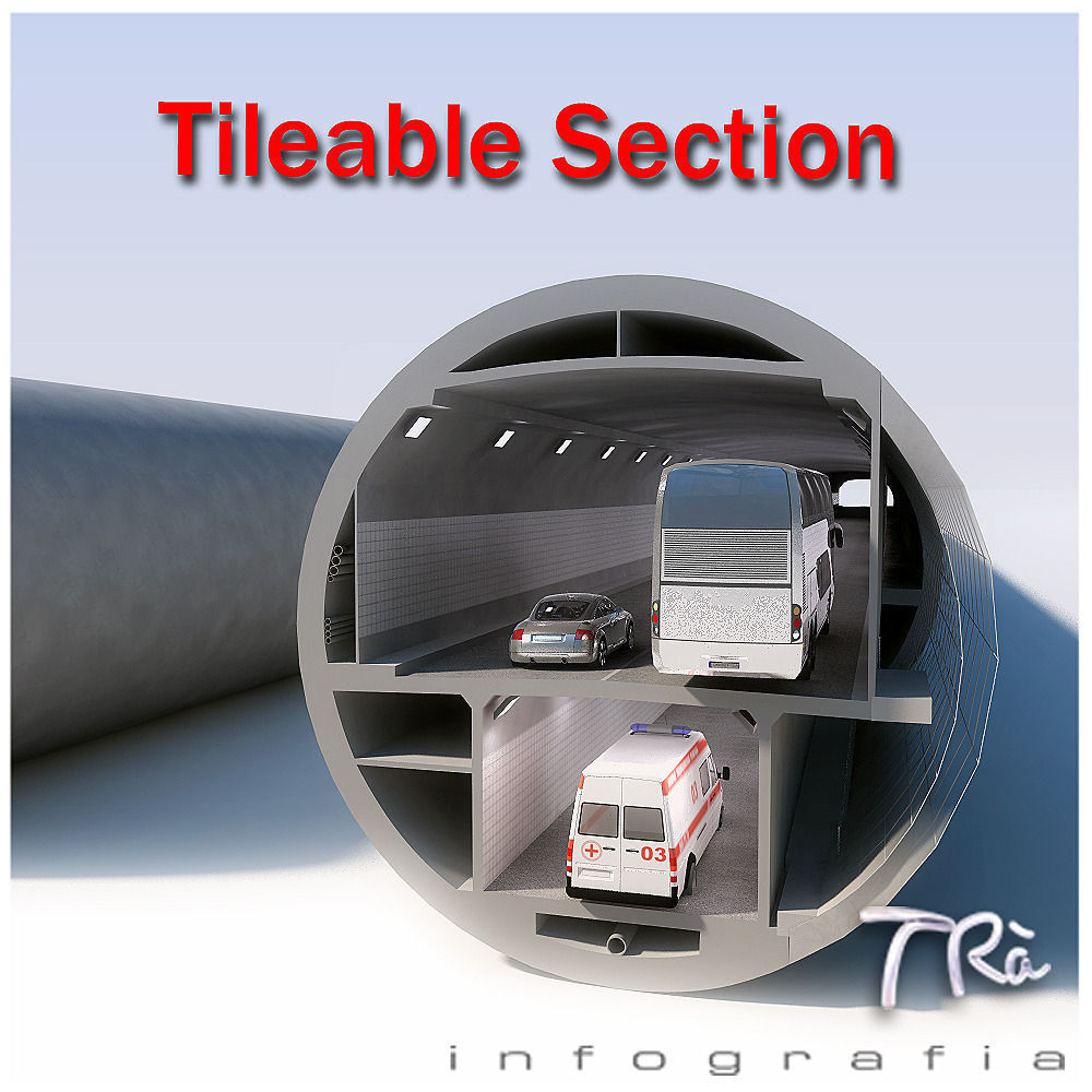 B TYPE TUNNEL SECTION DETAIL 3D model_1