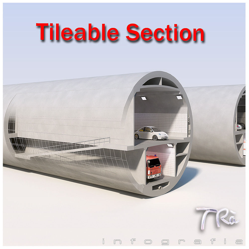 B TYPE TUNNEL SECTION DETAIL 3D model_2