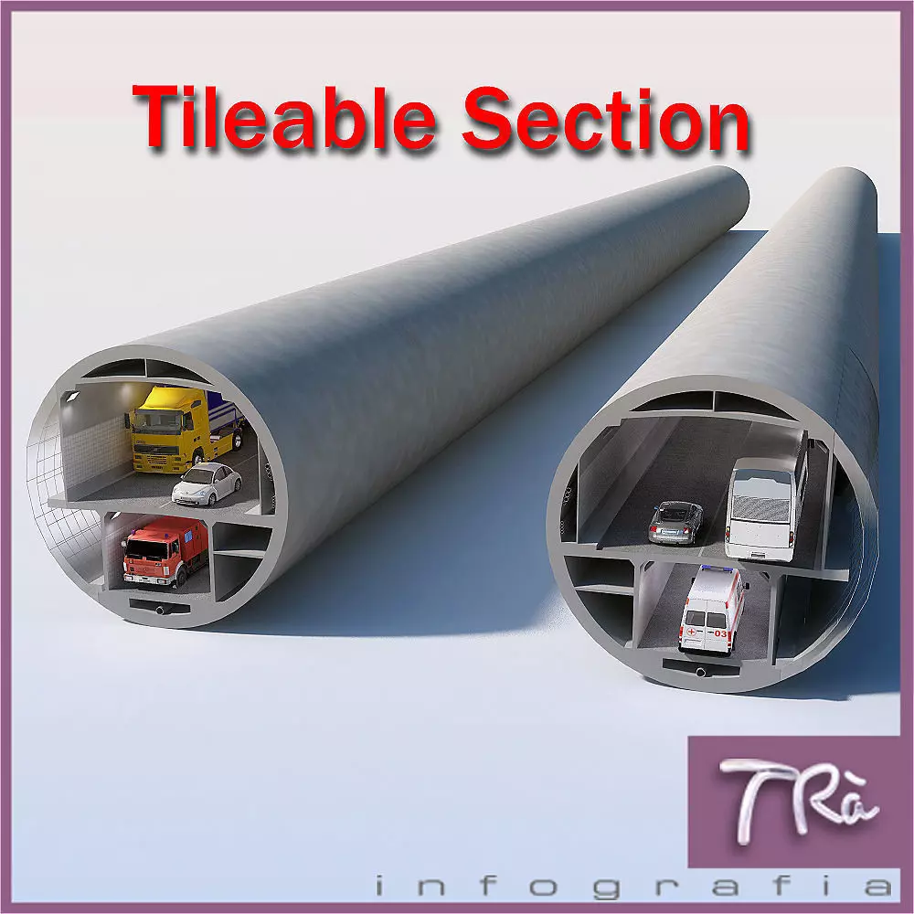 B TYPE TUNNEL SECTION DETAIL 3D model_0