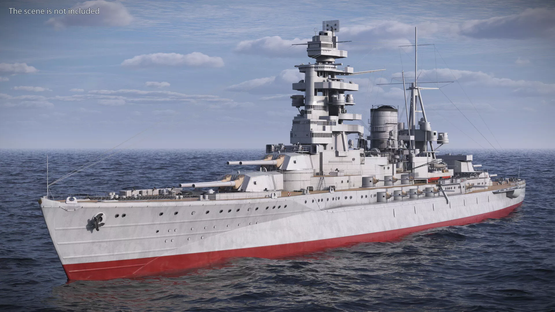 Imperial Battleship Nagato Observation Mast Rigged Cinema 4D 3D model