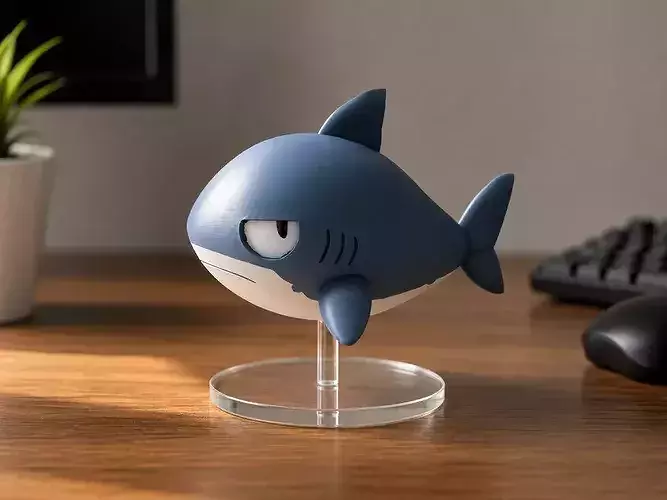 Cute Stylized Cartoon Shark - 3D Printable Character 
