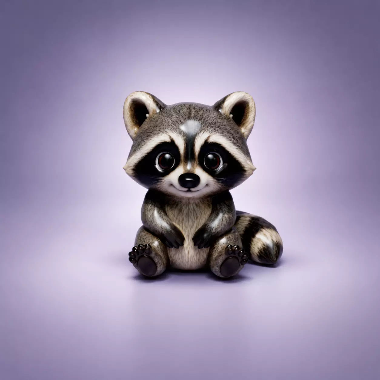 Baby Raccoon - Cute Sitting Raccoon 3D print model