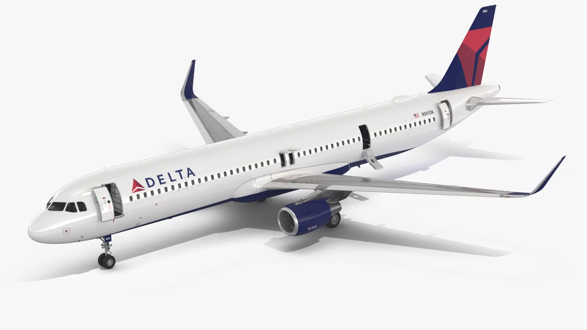 Delta Air Lines Airbus A321 NEO with Interior Rigged Cinema 4D 3D model