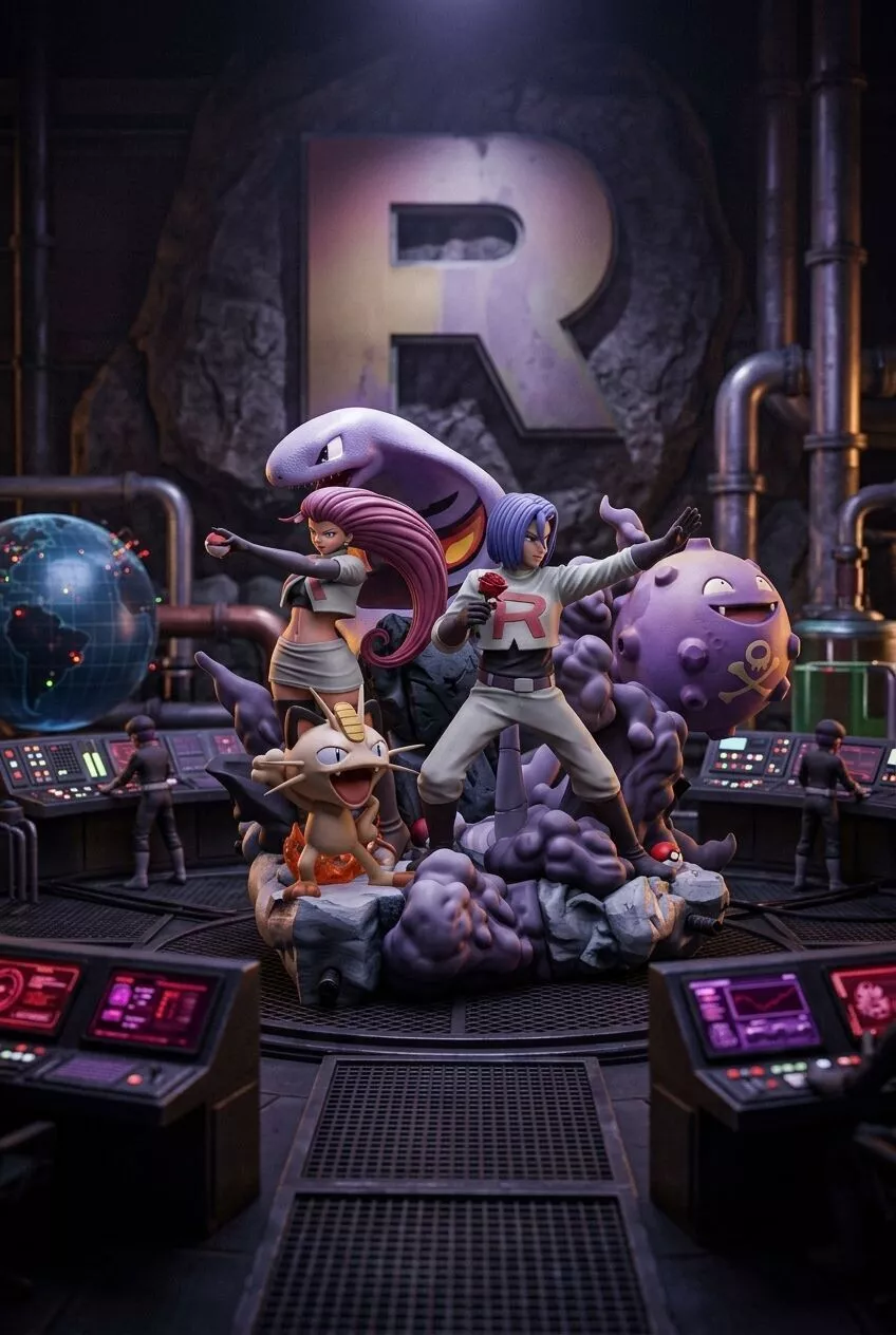 Team Rocket Complete Diorama - Pokemon 3D print model