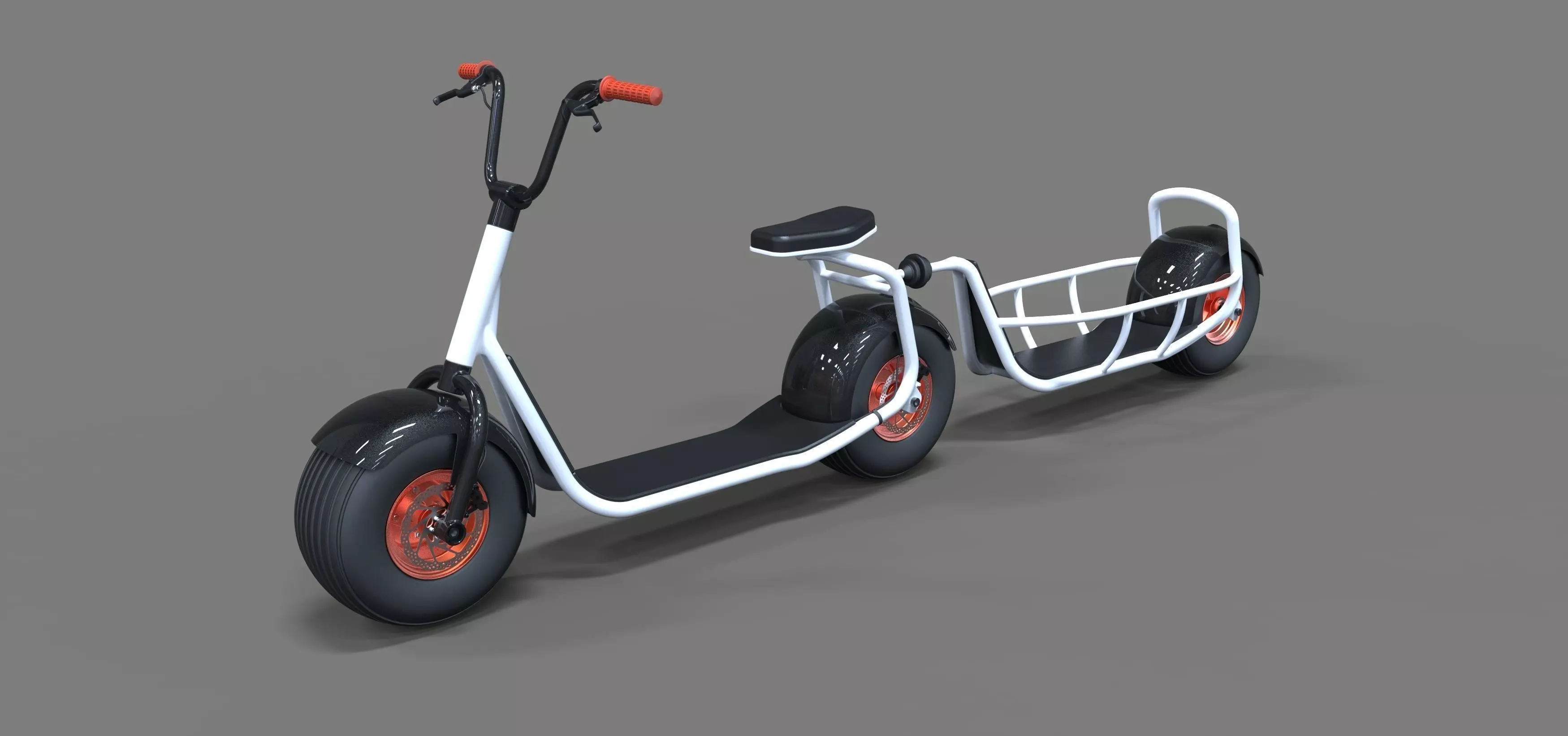 Scrooser with one wheeled trailer concept 3D model