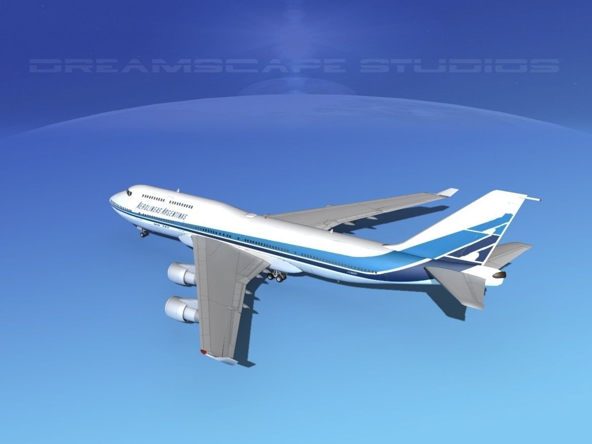 Boeing 747-400 Aerolineas Argentinas 3D model_8