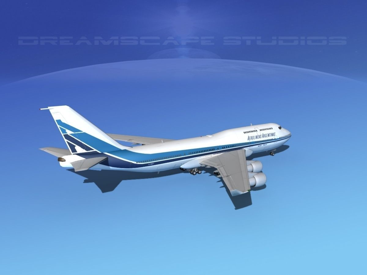 Boeing 747-400 Aerolineas Argentinas 3D model_5
