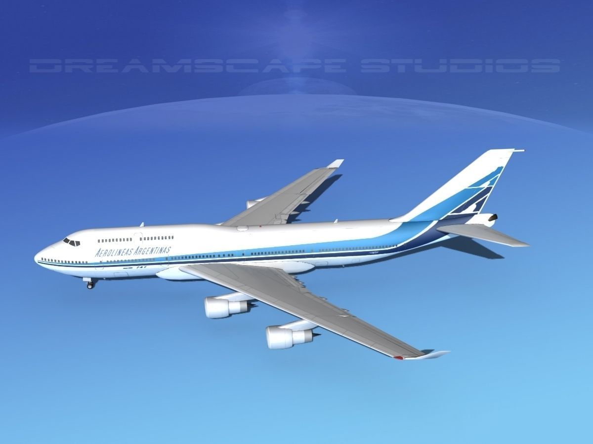 Boeing 747-400 Aerolineas Argentinas 3D model_9