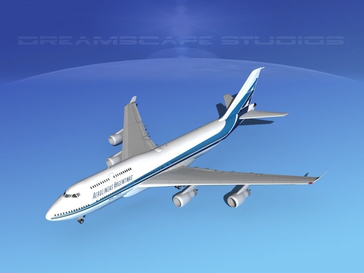 Boeing 747-400 Aerolineas Argentinas 3D model_10