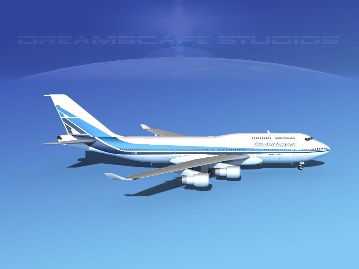 Boeing 747-400 Aerolineas Argentinas 3D model_4