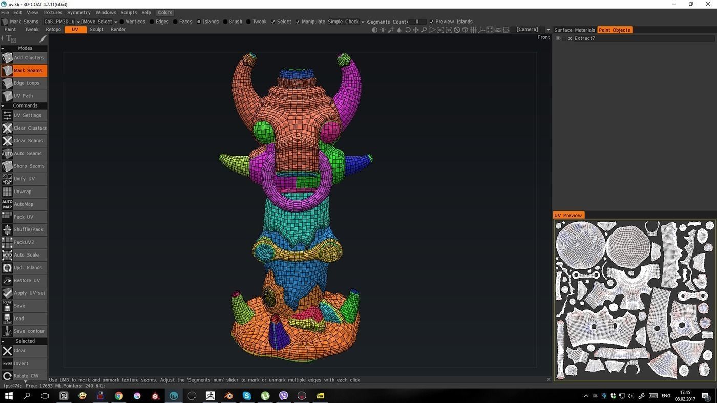 totem pole with horns 3D model_2