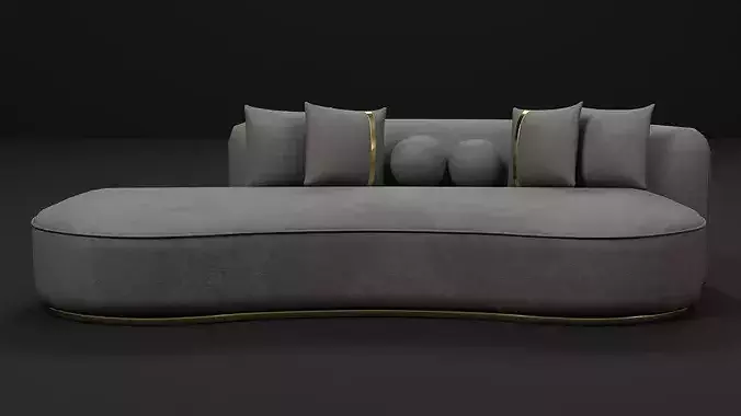 Modern Sectional and Curved Sofa Collection 03 - 10 Variant Pack Low-poly 3D model 2