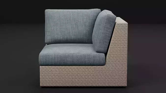 Modern Sectional and Curved Sofa Collection 03 - 10 Variant Pack Low-poly 3D model 7