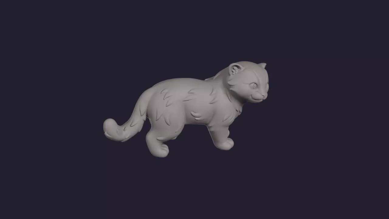 Flat-headed Cat 3D print model