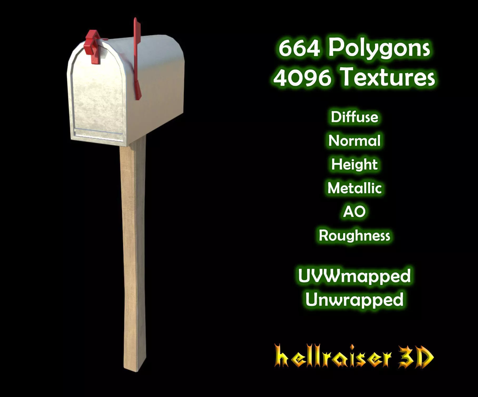 Mailbox - PBR - Textured Low-poly 3D model_0