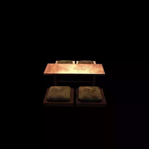 Japanese low table 3D model 5