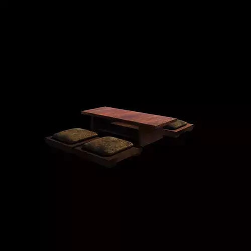 Japanese low table 3D model 6