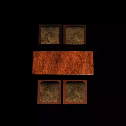 Japanese low table 3D model 7