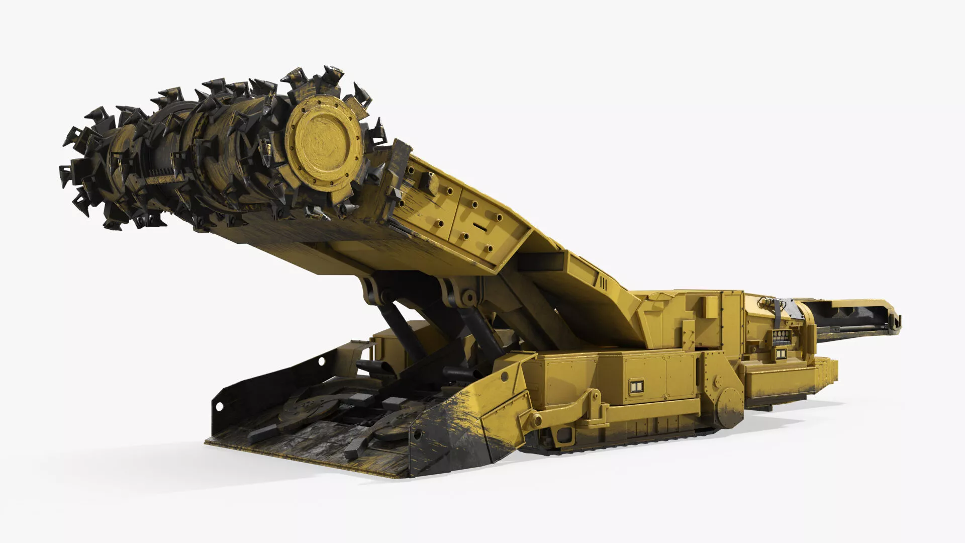 Tunnel Boring Miner with Integrated Conveyor Feeder Rigged 3D model