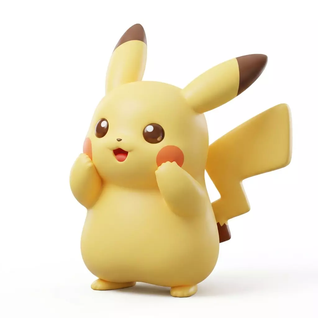 Pokemon Pikachu Cute 3D Printable STL 3D print model