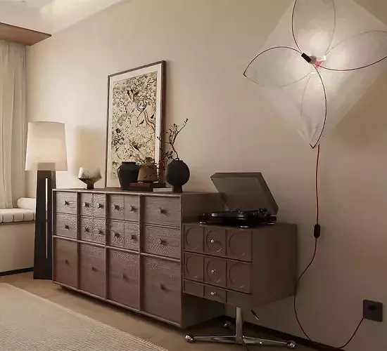 mid century modern Bedroom Vintage Bedroom Master Bedroom 3D model 3