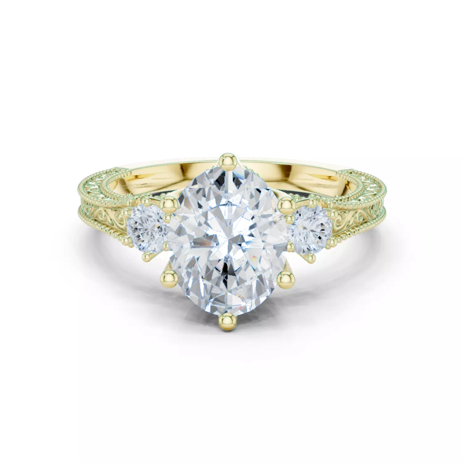 Women solitaire ring 3dm render detail 3D print model 3D print model