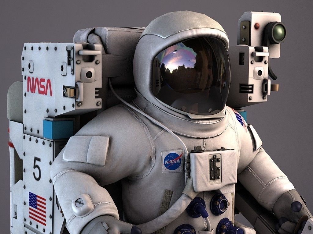 NASA MMU Astronaut with backpack 3D model_2