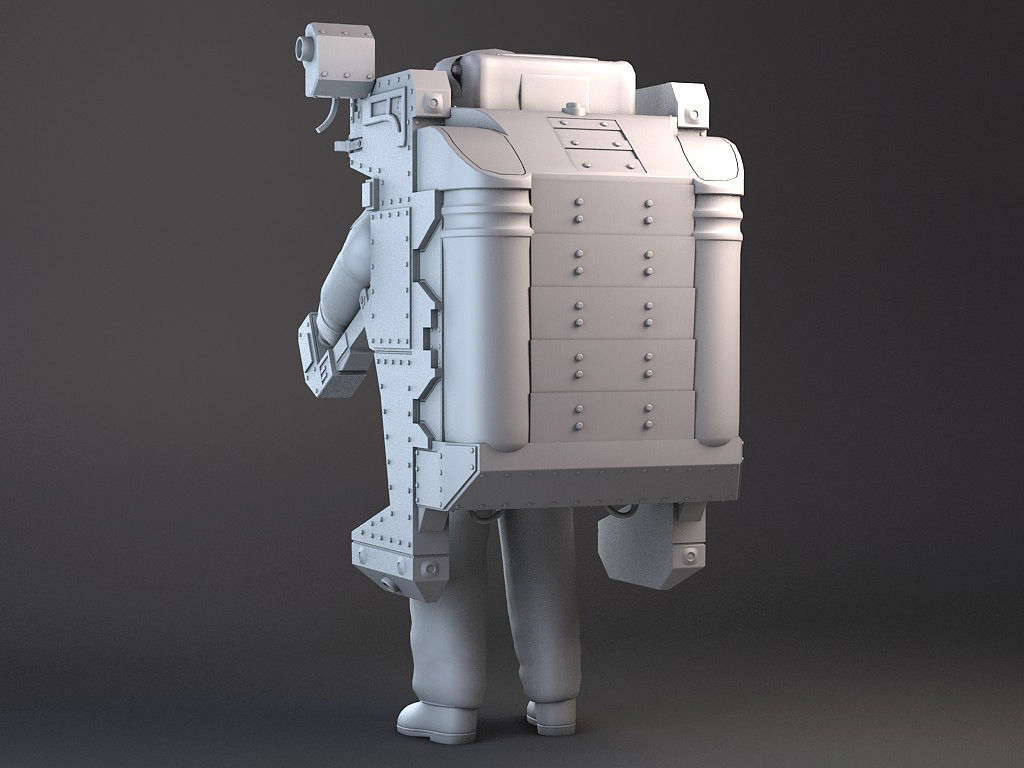 NASA MMU Astronaut with backpack 3D model_6