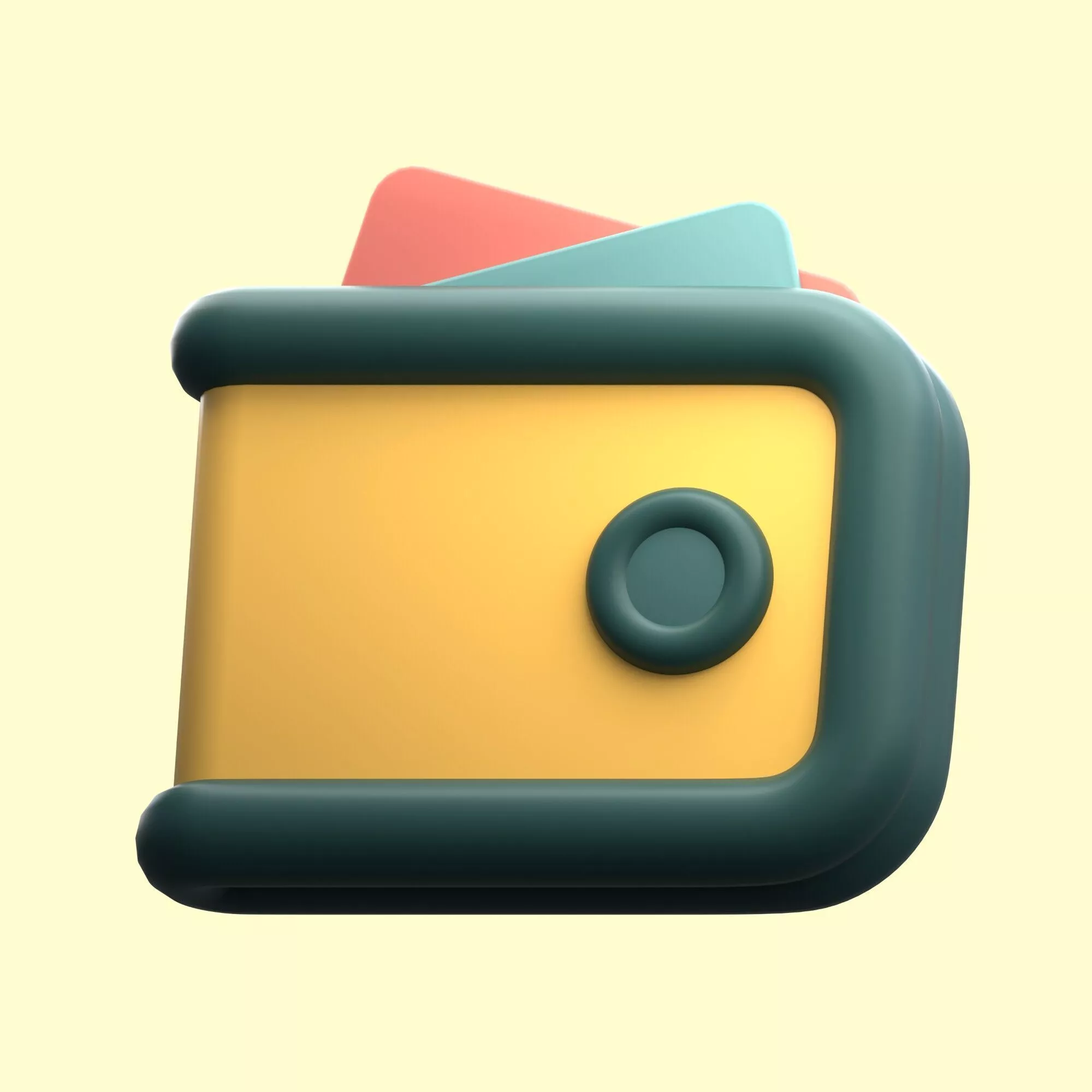 3D Illustration of a Colorful Wallet for Finance Concepts 3D model