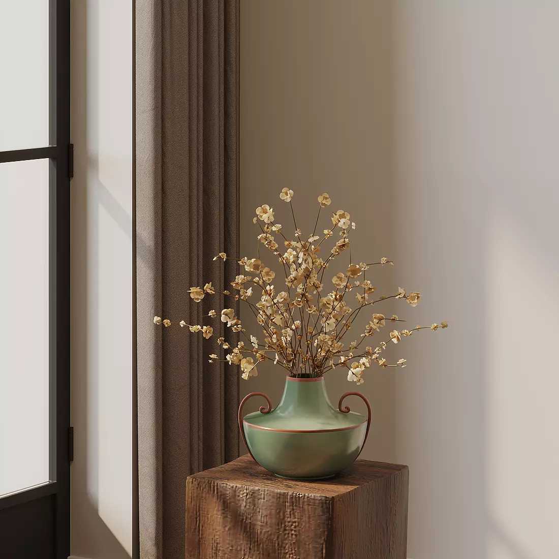 green potted plants 3D model