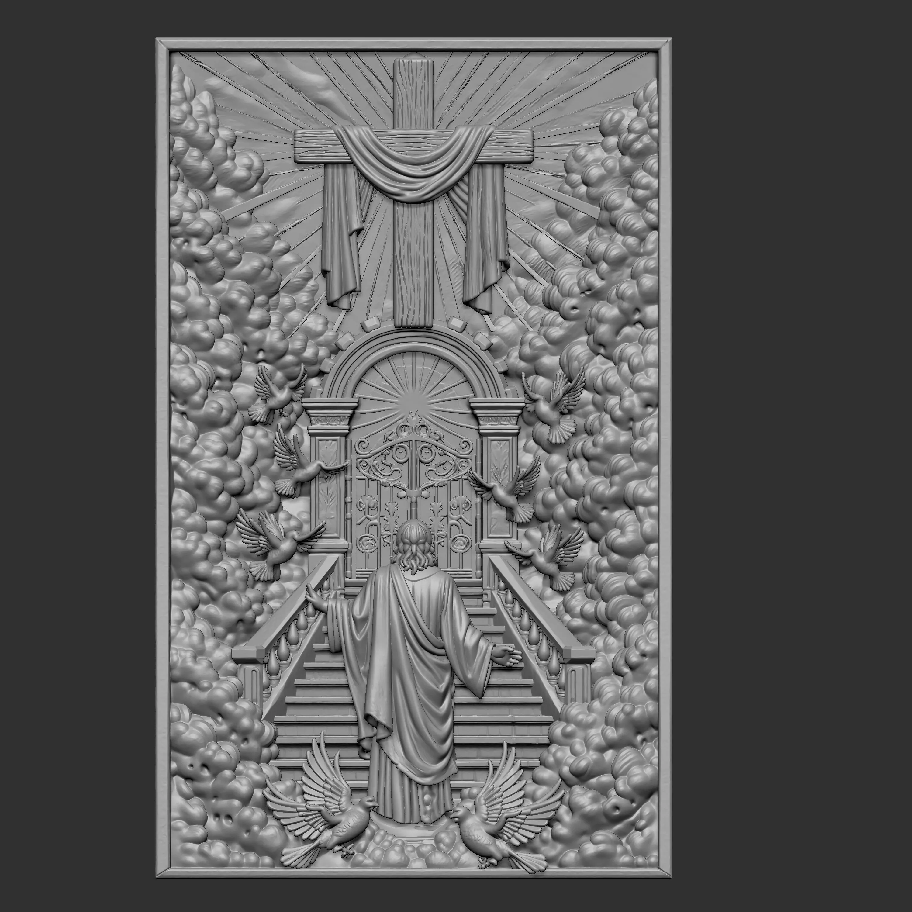 3D relief model depicting a Christian religious scene 3D print model
