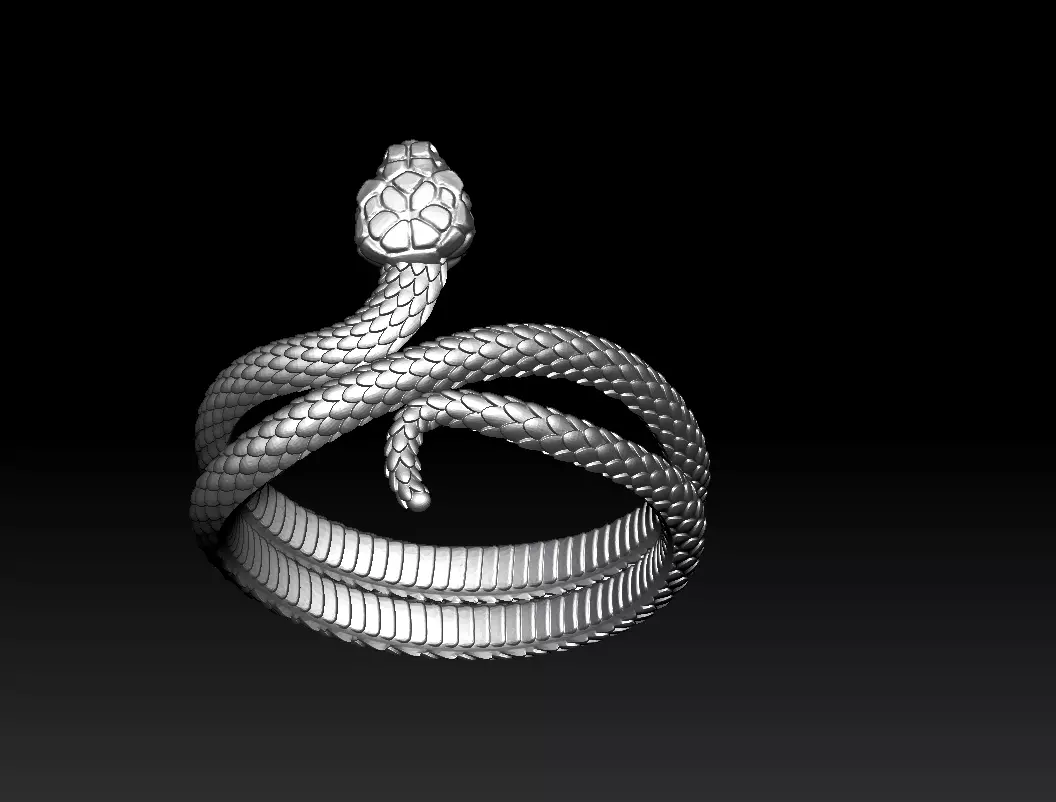 Viper and Serpent Motif Fashion Band Library 3D print model
