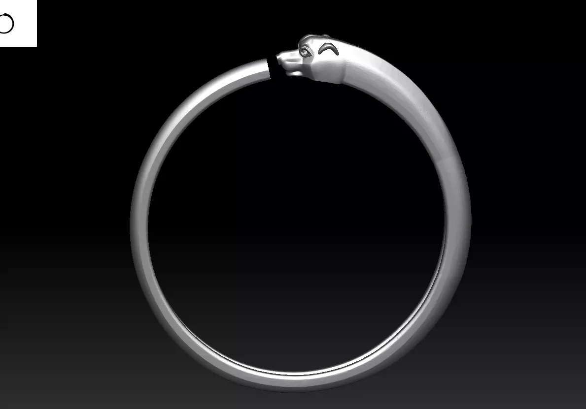 Sleek Panther Biting Tail Bracelet STL 3D print model