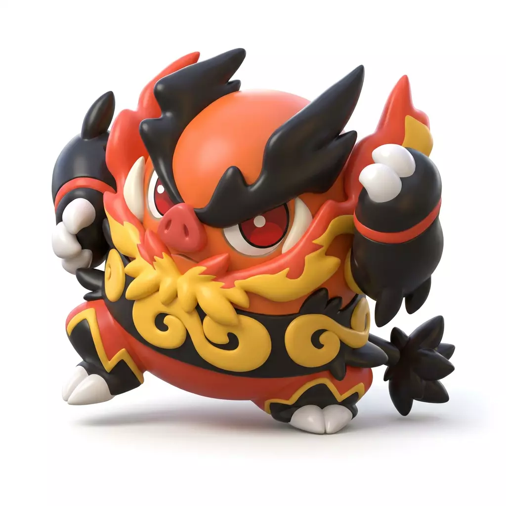 Pokemon Emboar Chibi Figure 3D print model