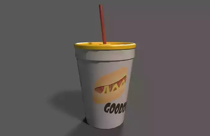 Soda beverage styrofoam cup low poly