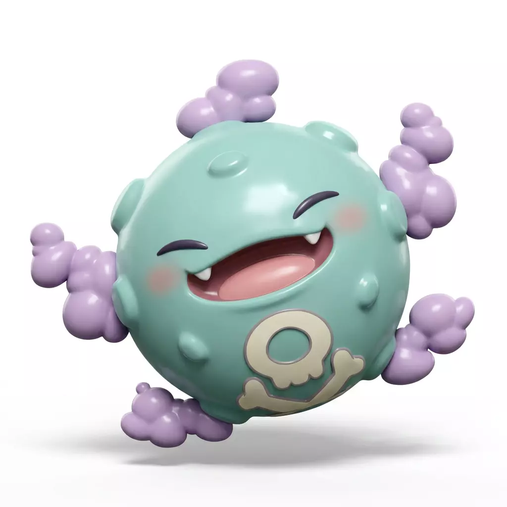 Pokemon Koffing Chibi 3D Printable STL 3D print model