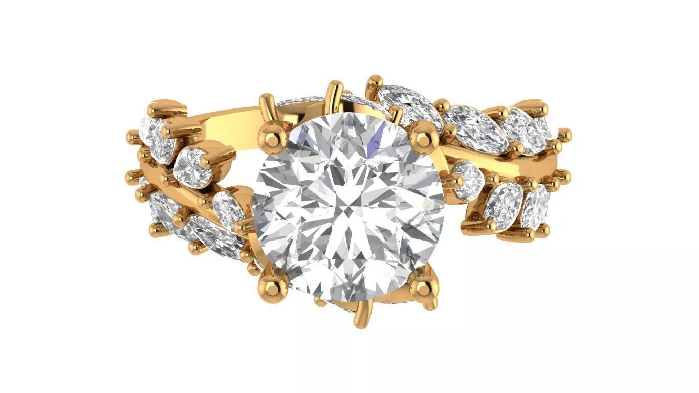 Round Solitaire Ring 3D print model