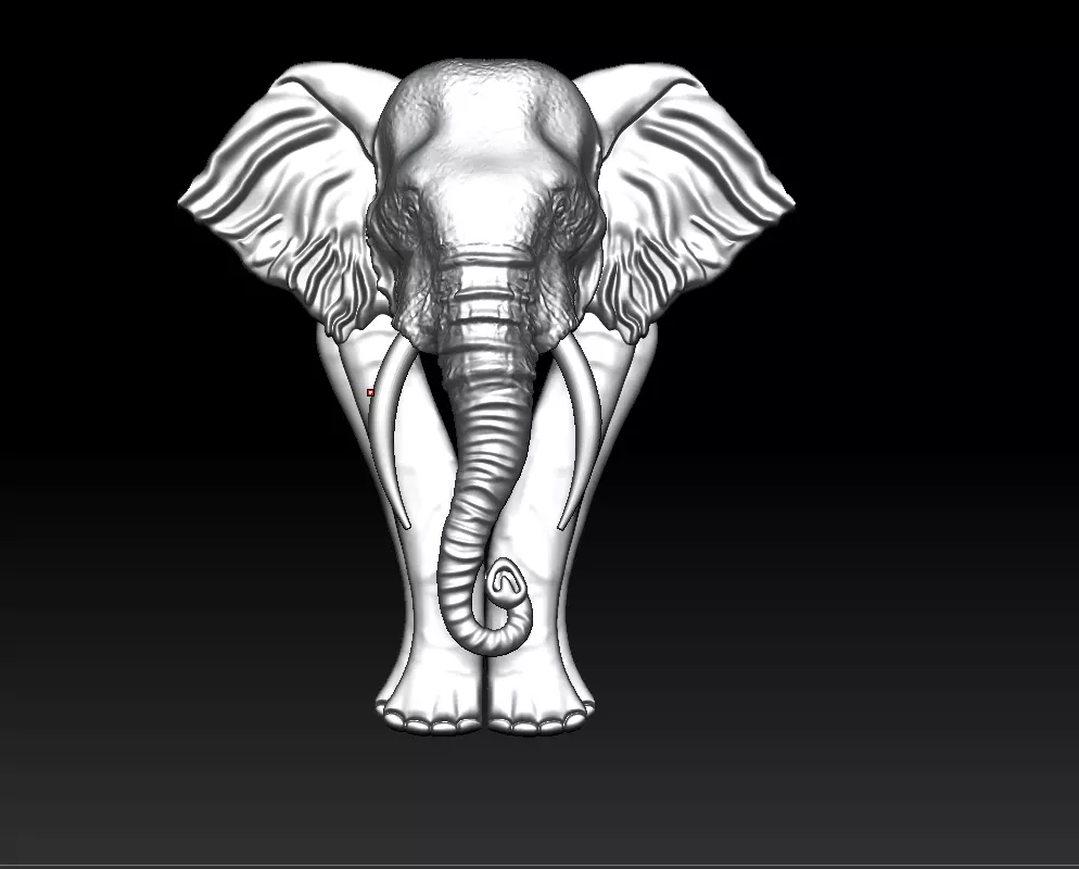 Wise Elephant Head 3D print model