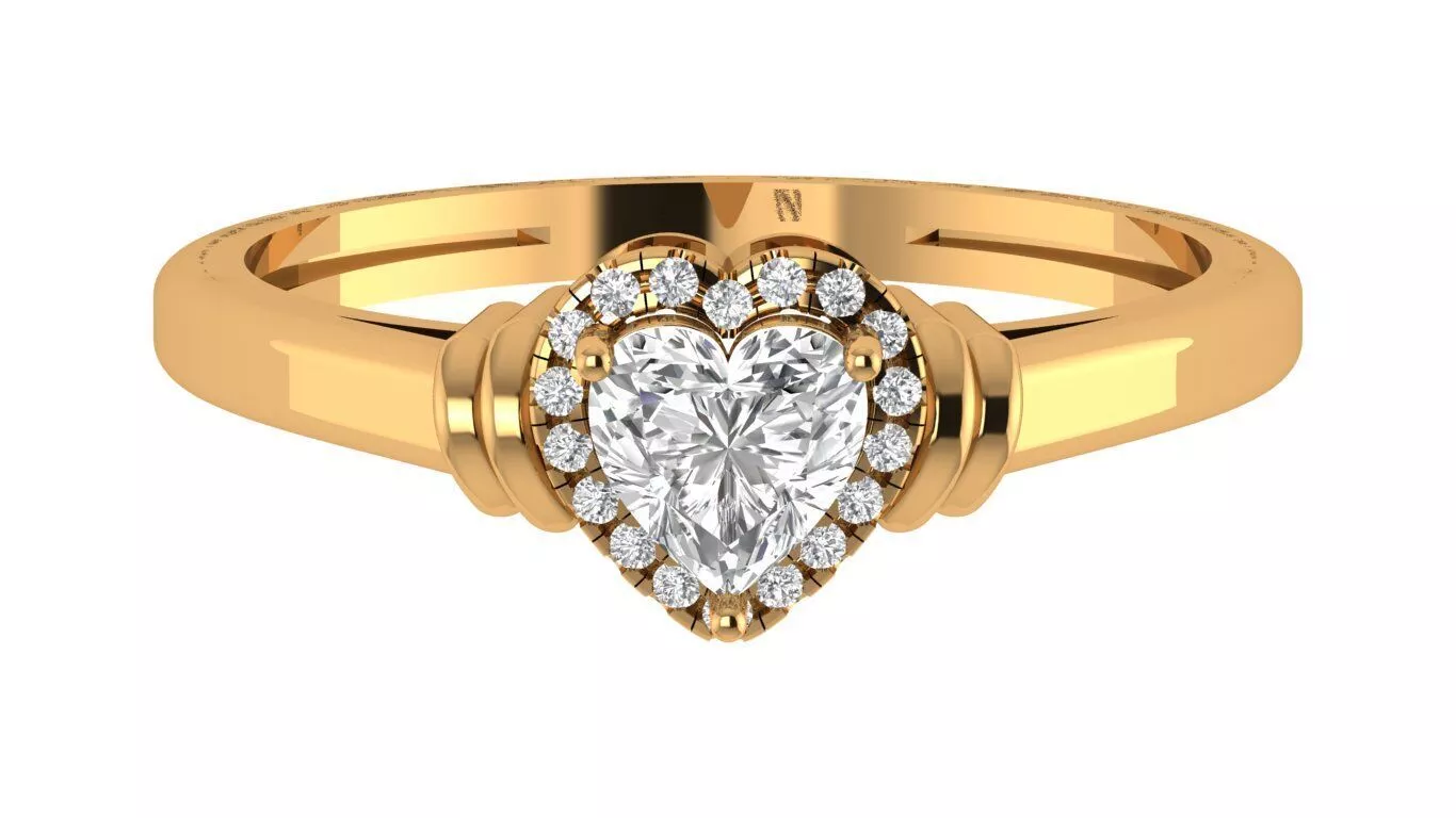 Heart Solitaire Ring 3D print model