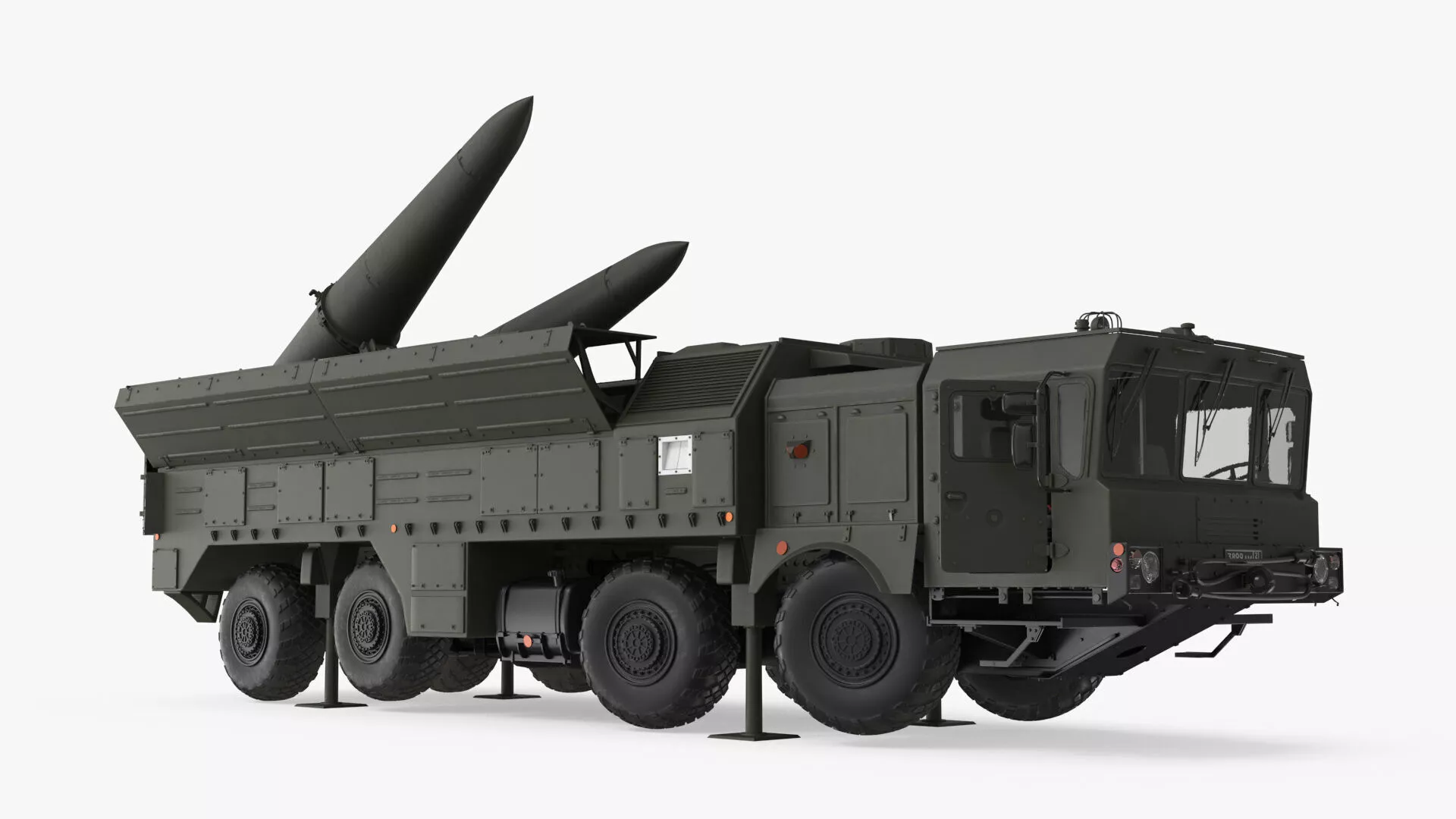 Heavy Ballistic Missile Carrier Vehicle Rigged 3D model