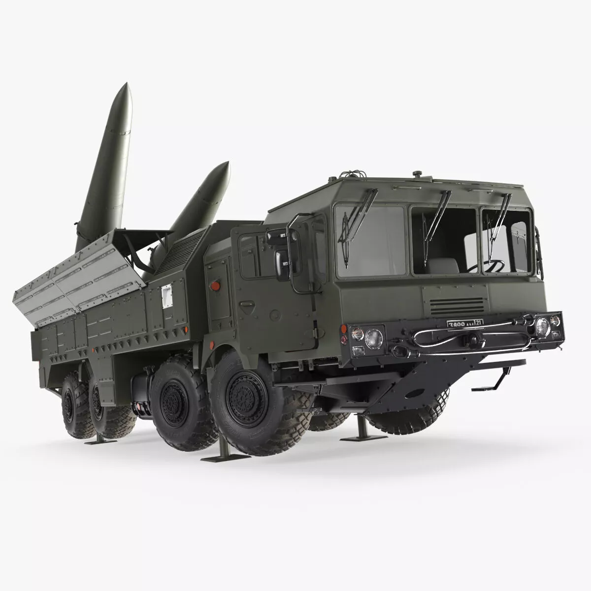 Mobile Ballistic Missile System Iskander Rigged 3D model