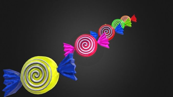 Spiral Candy Pack -- Game-Ready App Friendly Low-poly 3D model