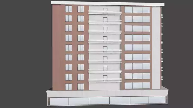 Modern Residential Apartment Building Commercial Architectural 3D model 4