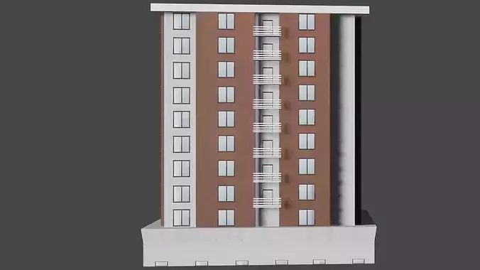 Modern Residential Apartment Building Commercial Architectural 3D model 5
