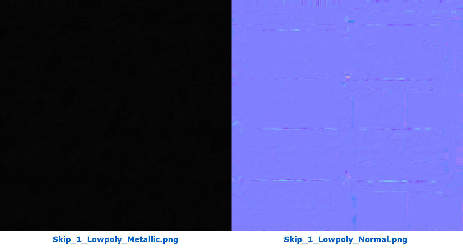 Skip 1 Lowpoly metal storage box Low-poly 3D model_6