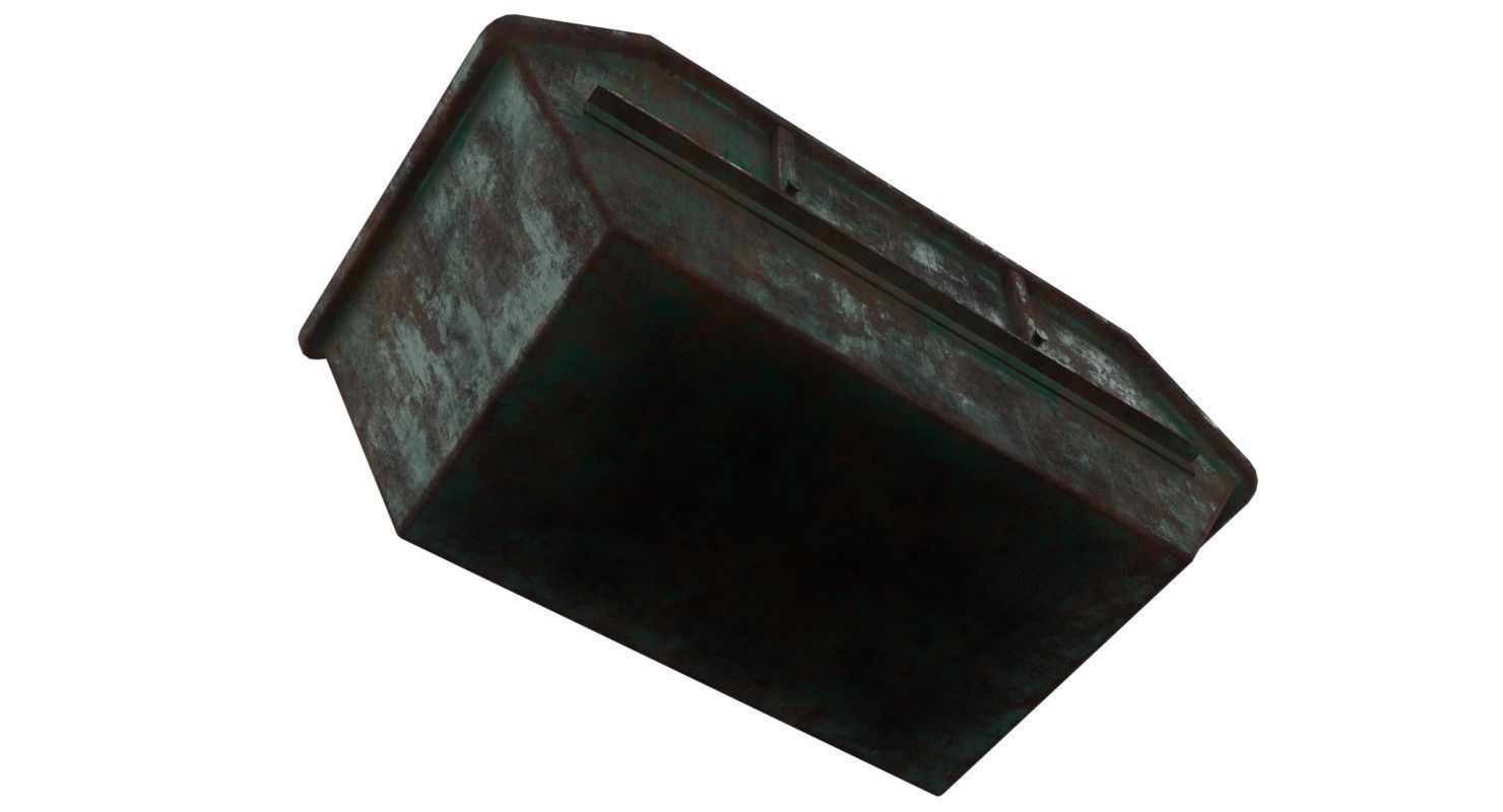 Skip 1 Lowpoly metal storage box Low-poly 3D model_3